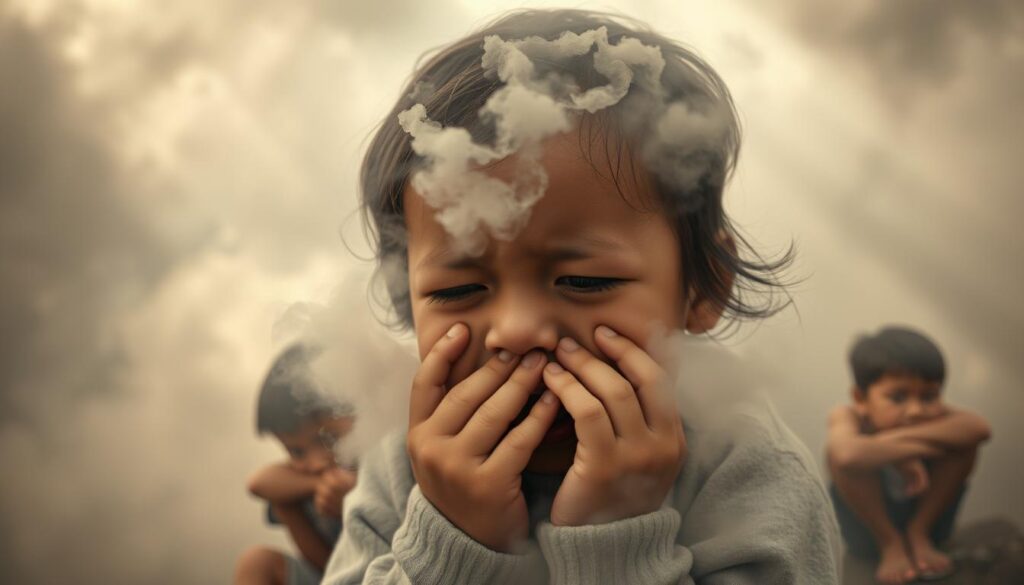 Dampak debu abu pada anak-anak